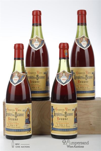 HOSPICES DE BEAUNE BEAUNE CUVEE GUIGONE DE SALINS 1953 - A Bichot - 4 Bottles