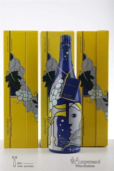 TAITTINGER COLLECTION LICHTENSTEIN 1985 - Taittinger - 3 Bottles - Oc 1
