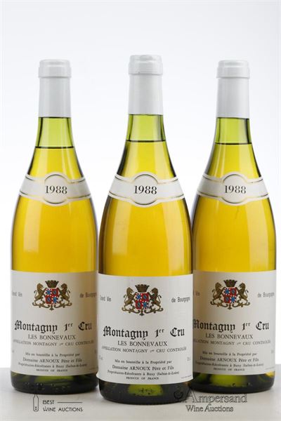MONTAGNY BLANC LES BONNEVAUX 1988 - Arnoux - 3 Bottles
