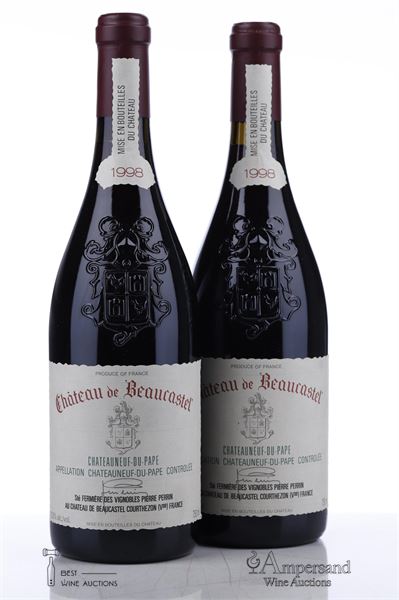 CHATEAUNEUF DU PAPE BEAUCASTEL 1998 - Beaucastel - 2 Bottles