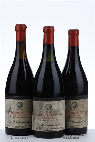 CHATEAUNEUF DU PAPE 1952 - Barriere - 3 Bottles