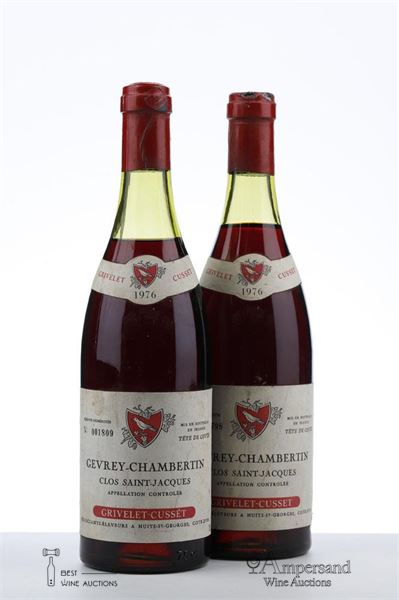 GEVREY CHAMBERTIN CLOS ST JACQUES 1976 - Grivelet Cusset - 2 Bottles