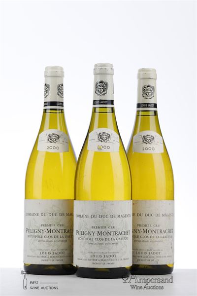PULIGNY MONTRACHET CLOS DE LA GARENNE 2000 - Louis Jadot - Domaine Duc de Magenta - 3 Bottles