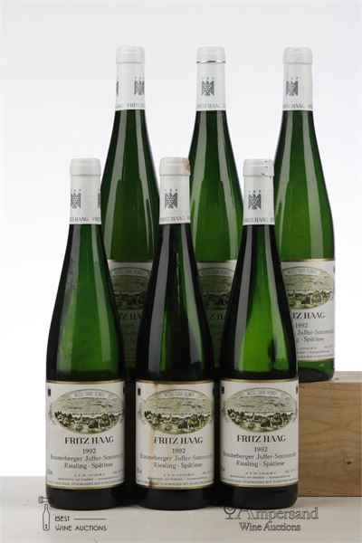 BRAUNEBERGER JUFFER SONNENUHR RIESLING SPATLESE 1992 - Fritz Haag - 6 Bottles