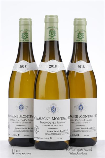 CHASSAGNE MONTRACHET BLANC LES RUCHOTTES 2018 - Ramonet - 3 Bottles