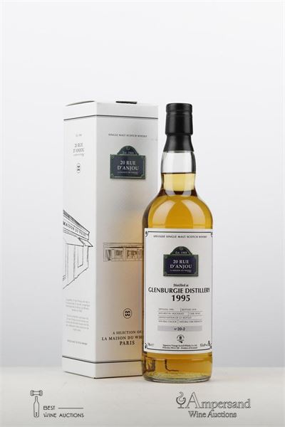 GLENBURGIE 20 RUE D'ANJOU SINGLE MALT 1995 - Signatory - 55,6 ABV - Distilled 1995 - Bottled 2018 - Outturn: 221 bottles - Cask 6542 - 1 Bottle - Oc 1