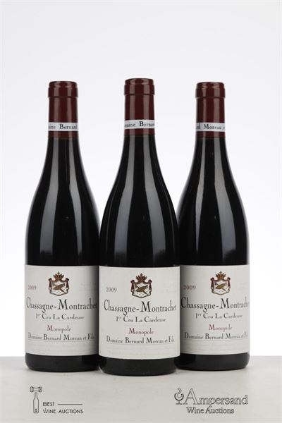 CHASSAGNE MONTRACHET LA CARDEUSE 2009 - Bernard Moreau - 3 Bottles