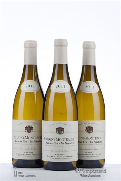 PULIGNY MONTRACHET LES FOLATIERES 2011 - Bernard et Thierry Glantenay - 3 Bottles