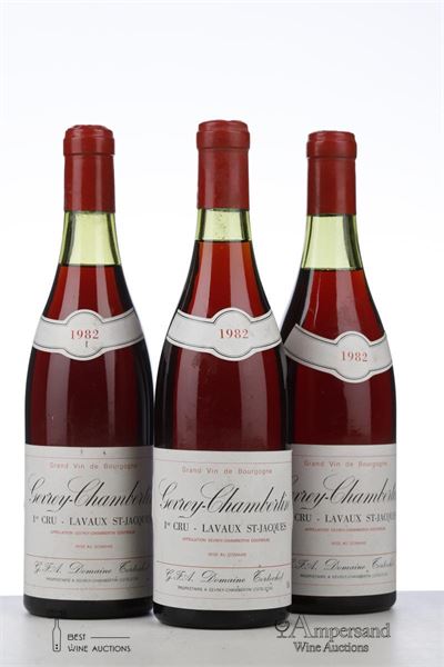 GEVREY CHAMBERTIN LAVAUX ST JACQUES 1982 - Tortochot - 3 Bottles