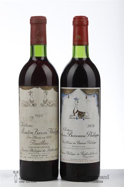 MOUTON BARONNE PHILIPPE 1*1978 + 1*1972  - Mc - 2 Bottles