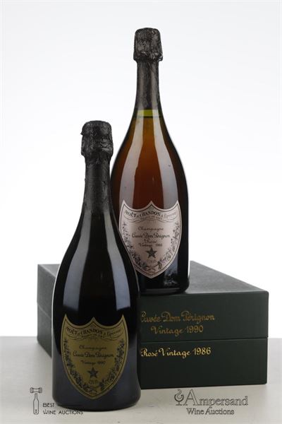 DOM PERIGNON ASSORTMENT 90 VINTAGE + 86 ROSE NV - Moet et Chandon - 2 Bottles - Oc 2