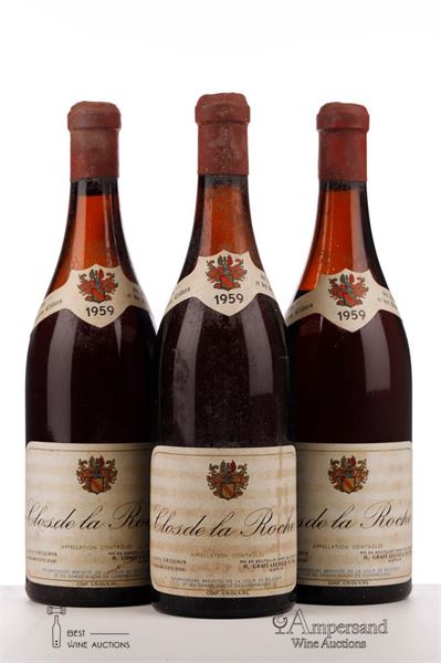 CLOS DE LA ROCHE 1959 - Joseph Drouhin mise Grafé Lecocq - 3 Bottles