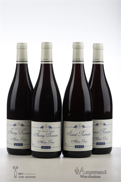 AUXEY DURESSES 2*2015 + SAINT ROMAIN 2*2019    - Alain Gras - 4 Bottles