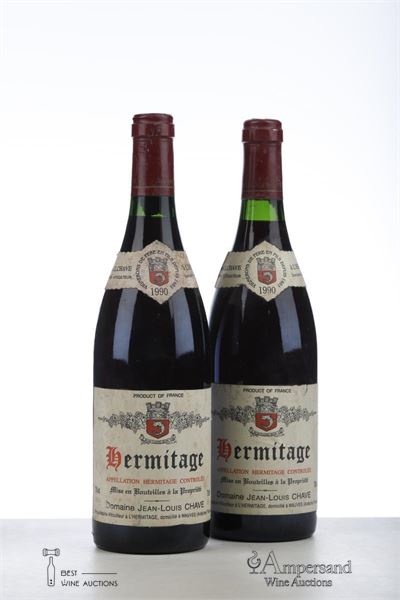 HERMITAGE ROUGE 1990 - Jean Louis Chave - 2 Bottles