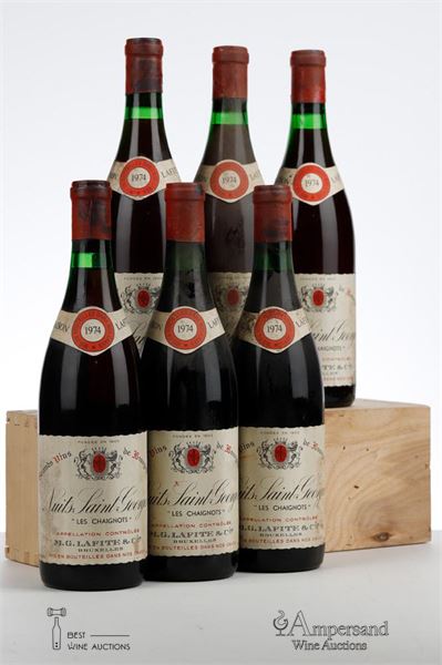 NUITS ST GEORGES LES CHAIGNOTS 1974 - Lafite - 6 Bottles