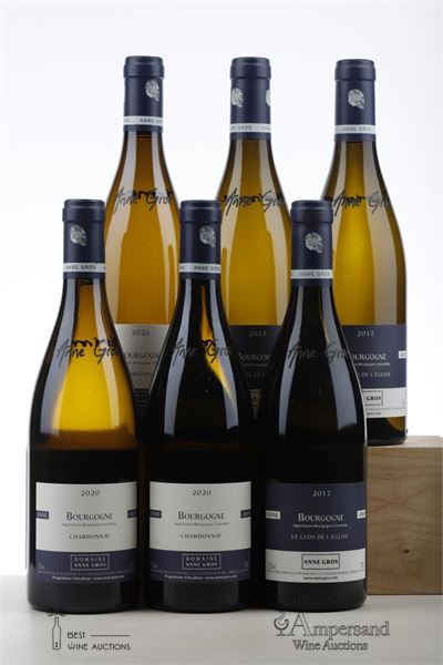 BOURGOGNE CHARDONNAY 3*2020 + BOURGOGNE BLANC CLOS DE L'EGLISE 3*2017 - Anne Gros - 6 Bottles