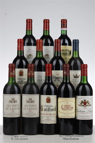 MIXED LOT BORDEAUX 90 TIES - Mc - 12 Bottles