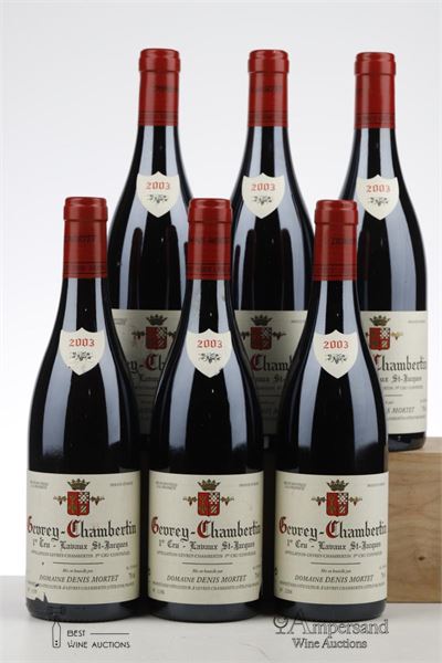 GEVREY CHAMBERTIN LAVAUX ST JACQUES 2003 - Denis Mortet - 6 Bottles