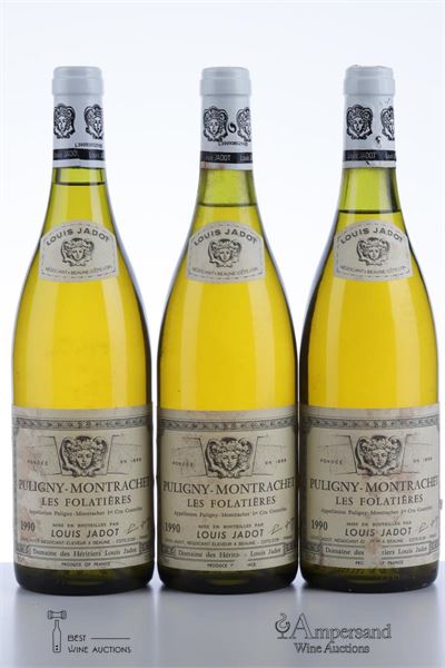 PULIGNY MONTRACHET LES FOLATIERES 1990 - Louis Jadot - 3 Bottles