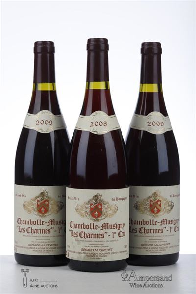 CHAMBOLLE MUSIGNY LES CHARMES MIXED 1*2008 +2*2009 - Gerard Mugneret - 3 Bottles