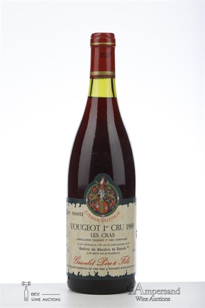 VOUGEOT LES CRAS 1989 - Grivelet - Tastevin - 1 Bottle
