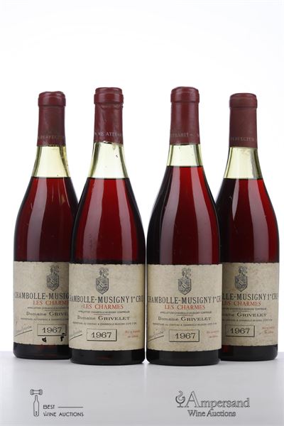 CHAMBOLLE MUSIGNY LES CHARMES 1967 - Grivelet - 4 Bottles