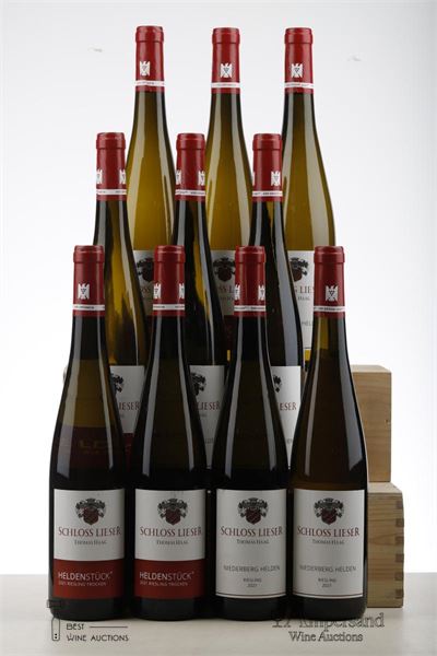 HELDENSTUCK RIESLING TROCKEN 5*2021 + LIESER NIEDERBERG HELDEN RIESLING FEINHERB 5*2021   - Schloss Lieser Thomas Haag - 10 Bottles