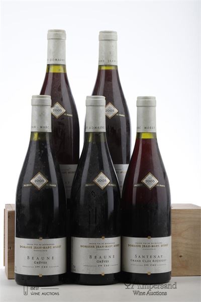 SANTENAY GRAND CLOS ROUSSEAU 3*2005 + BEAUNE GREVES 2*2005  - Jean Marc Morey - 5 Bottles