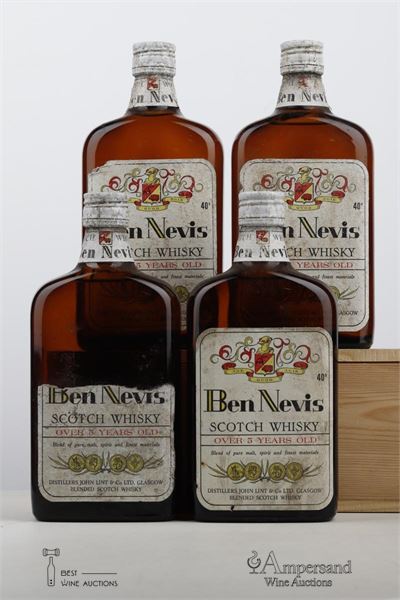 BEN NEVIS WHISKY OVER 5 Y NV - John Lint - 60ies/70ies - 4 x 0,70Ltr