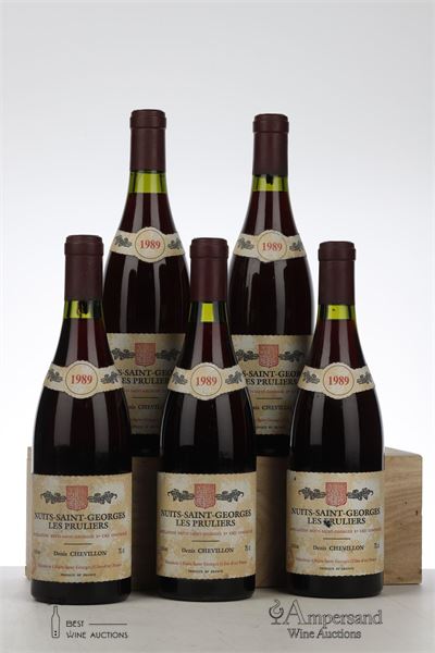 NUITS ST GEORGES LES PRULIERS 1989 - Denis Chevillon - 5 Bottles