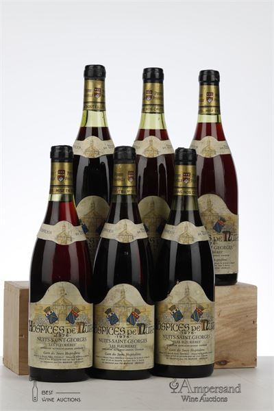 HOSPICES DE NUITS NUITS ST GEORGES LES FLEURIERES CUVEE DES SOEURS HOSPITALIERES 1976 - Pierre Ponnelle - 6 Bottles