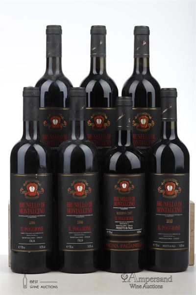 BRUNELLO DI MONTALCINO IL POGGIONE 3*2006 + 3*2010 + RISERVA 1*2007   - Franceschi - 7 Bottles