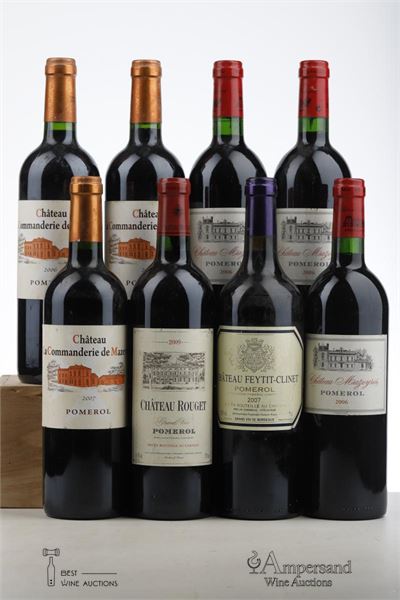 LA COMMANDERIE DE MAZEYRES 2 *2006 + 1*2007 + ROUGET 1* 2009 + MAZEYRES 3*2006 +FEYTIT CLINET 1* 2007   - Mc - 8 Bottles