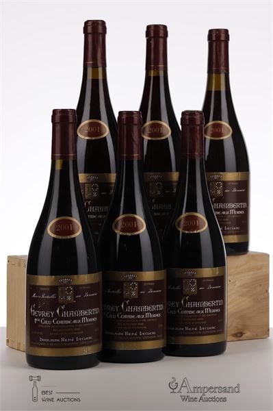GEVREY CHAMBERTIN LA COMBE AUX MOINES 2001 - Rene Leclerc - 6 Bottles