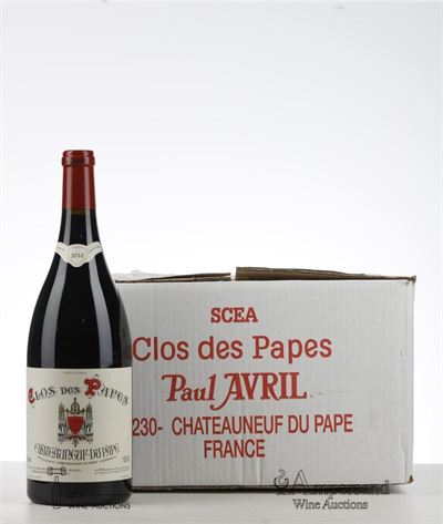 CHATEAUNEUF DU PAPE CLOS DES PAPES 2010 - Paul Avril - 6 Magnums - Oc 6