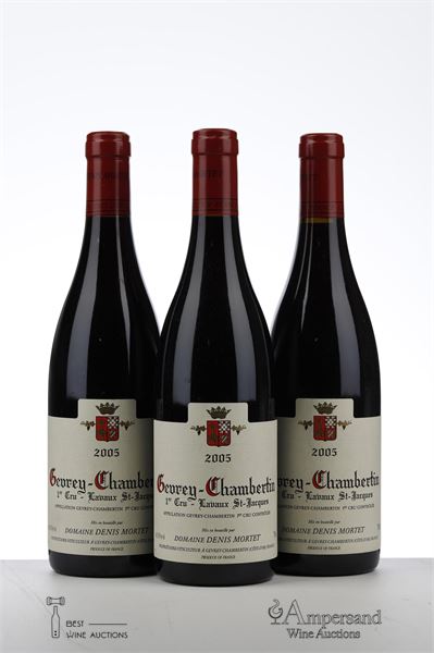 GEVREY CHAMBERTIN LAVAUX ST JACQUES 2005 - Denis Mortet - 3 Bottles