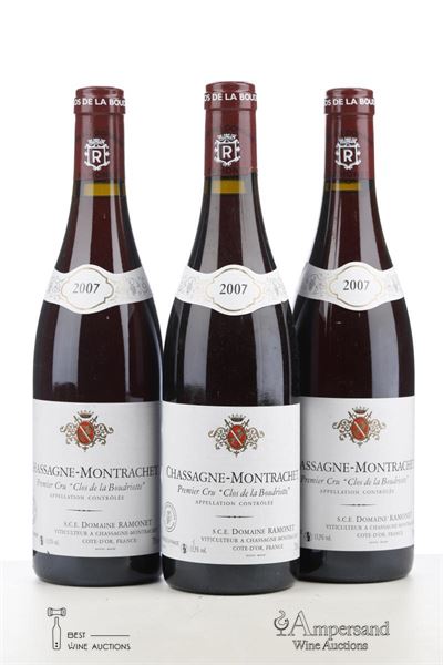 CHASSAGNE MONTRACHET CLOS DE LA BOUDRIOTTE 2007 - Ramonet - 3 Bottles