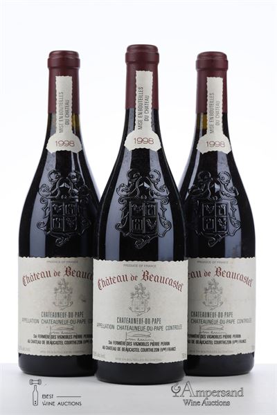 CHATEAUNEUF DU PAPE BEAUCASTEL 1998 - Beaucastel - 3 Bottles