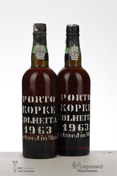 KOPKE COLHEITA PORT 1963 - Kopke - Bottled in 1994 - 2 Bottles