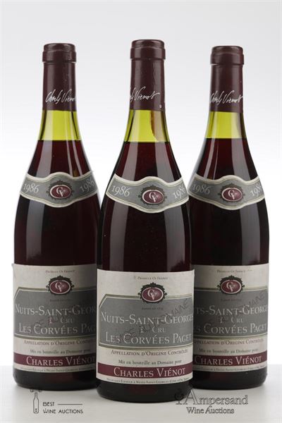 NUITS ST GEORGES LES CORVEES PAGETS 1986 - Charles Vienot - 3 Bottles