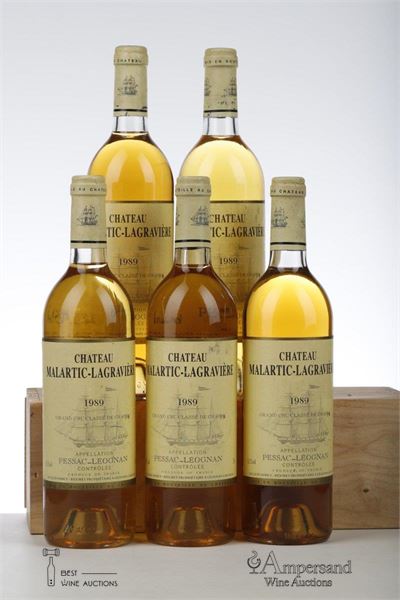 MALARTIC LAGRAVIERE BLANC 1989 - Mc - 5 Bottles
