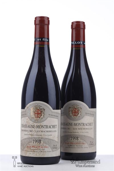 CHASSAGNE MONTRACHET ROUGE LES MACHERELLES 1998 - Jean Pillot - 2 Bottles