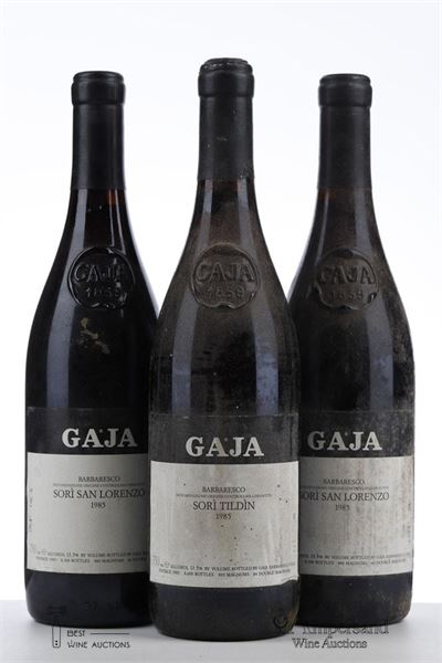 2 SORI SAN LORENZO + 1 SORI TILDIN 1985 - Gaja - 3 Bottles