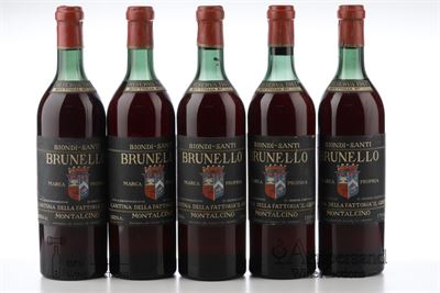 BRUNELLO DI MONTALCINO RISERVA 1961 - Biondi Santi - 5 Bottles