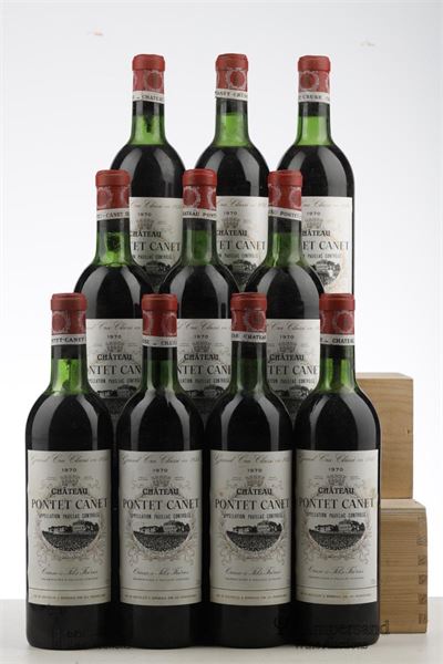 PONTET CANET 1970 - Mise Cruse - 10 Bottles - Owc 12