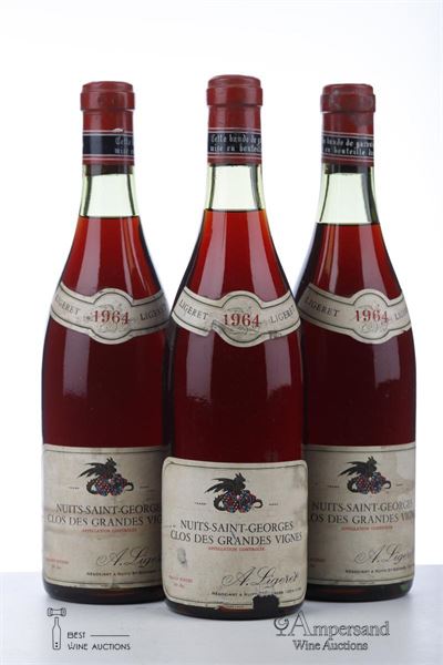 NUITS ST GEORGES CLOS DES GRANDES VIGNES 1964 - A Ligeret - 3 Bottles
