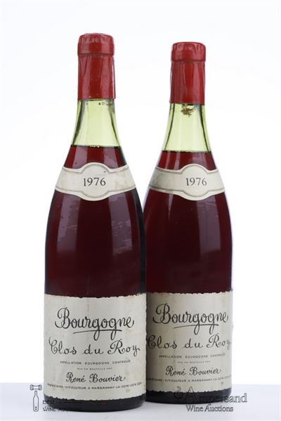 BOURGOGNE ROUGE CLOS DU ROY 1976 - Rene Bouvier - 2 Bottles