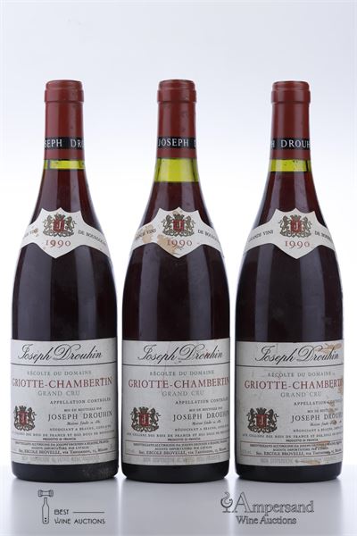 GRIOTTE CHAMBERTIN 1990 - Joseph Drouhin - 3 Bottles