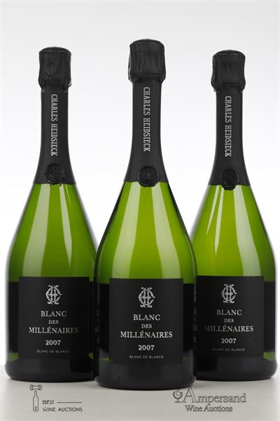 CHARLES HEIDSIECK BLANC DES MILLENAIRES 2007 - Charles Heidsieck - 3 Bottles