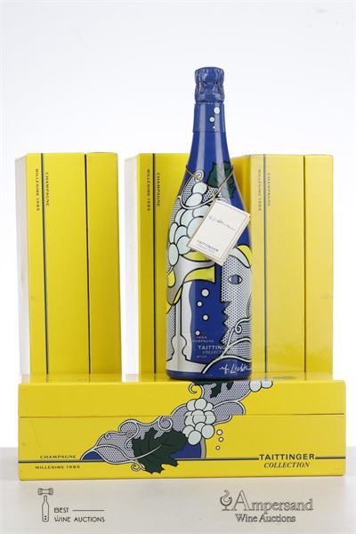 TAITTINGER COLLECTION LICHTENSTEIN 1985 - Taittinger - 4 Bottles - Oc 1